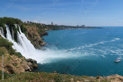 Duden Park with its Beautiful Waterfall in the City of Antalya, Turkey