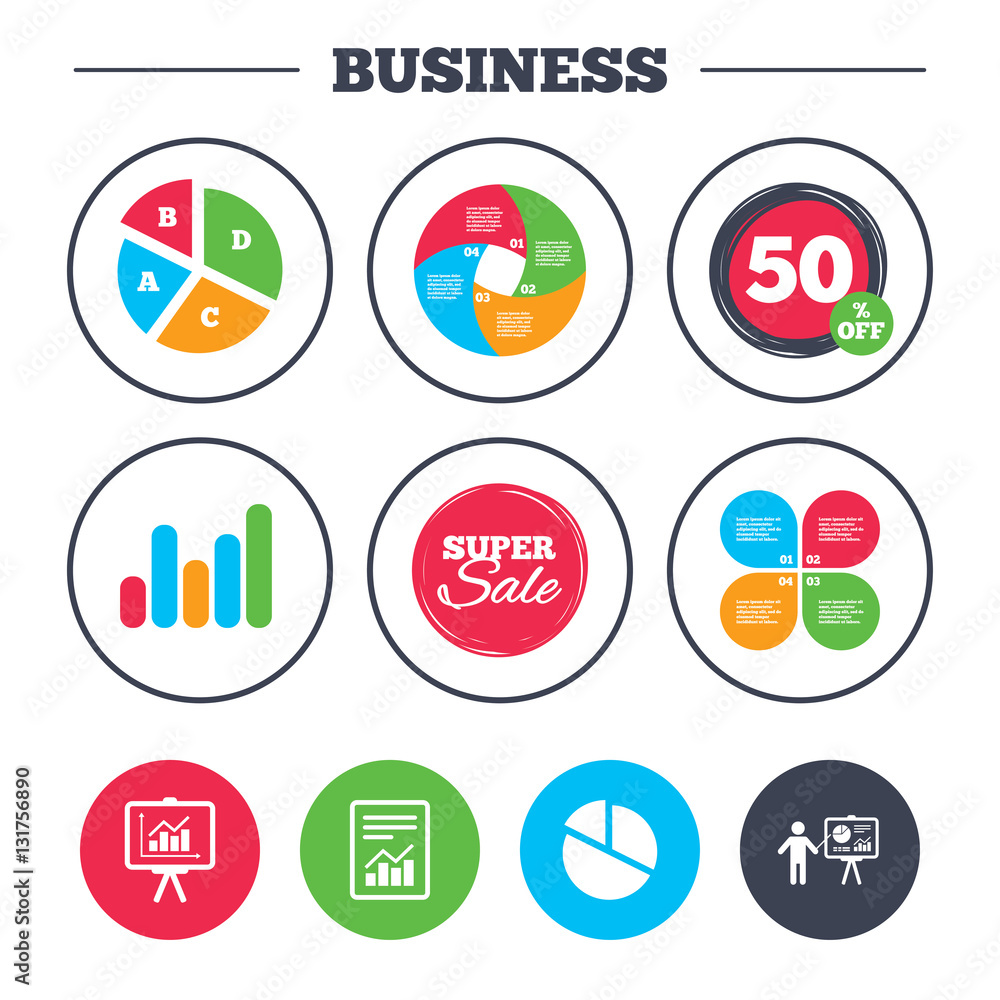 Fototapeta premium Diagram graph Pie chart. Presentation billboard.
