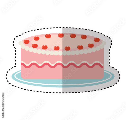 delicious sweet cake icon vector illustration design
