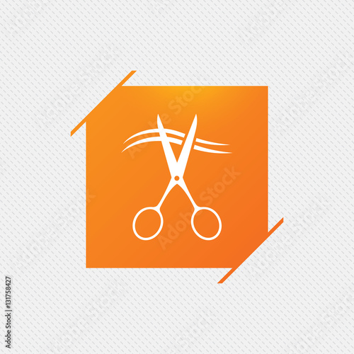 Scissors cut hair sign icon. Hairdresser symbol.