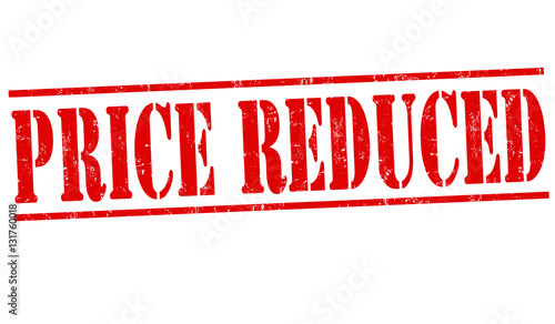Price reduced sign or stamp