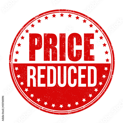 Price reduced sign or stamp