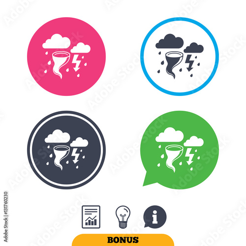 Storm bad weather sign icon. Gale hurricane.