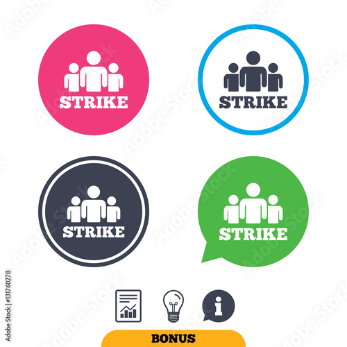 Strike sign icon. Group of people symbol.