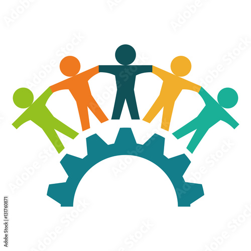 abstract figure of humans. teamwork concept. colorful design. vector illustration 