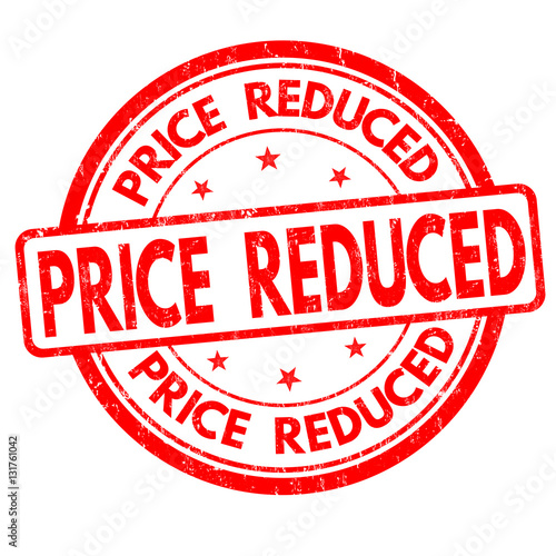 Price reduced sign or stamp