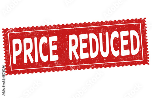 Price reduced sign or stamp