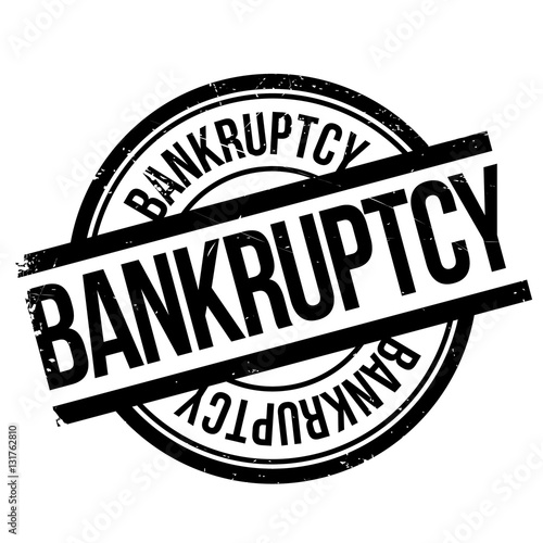Bankruptcy stamp. Grunge design with dust scratches. Effects can be easily removed for a clean, crisp look. Color is easily changed.