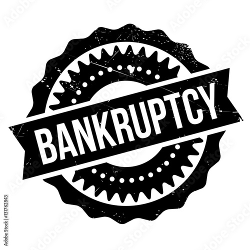 Bankruptcy stamp. Grunge design with dust scratches. Effects can be easily removed for a clean, crisp look. Color is easily changed.