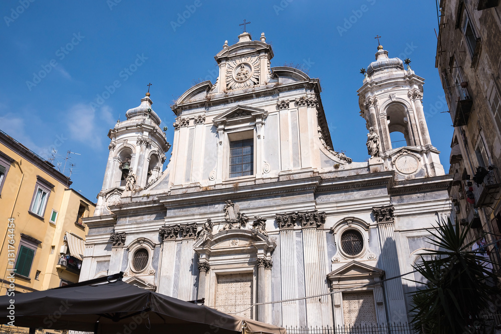 Facade of the Girolamini church in Naples