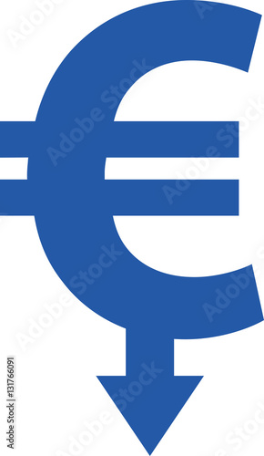 Euro with arrow down