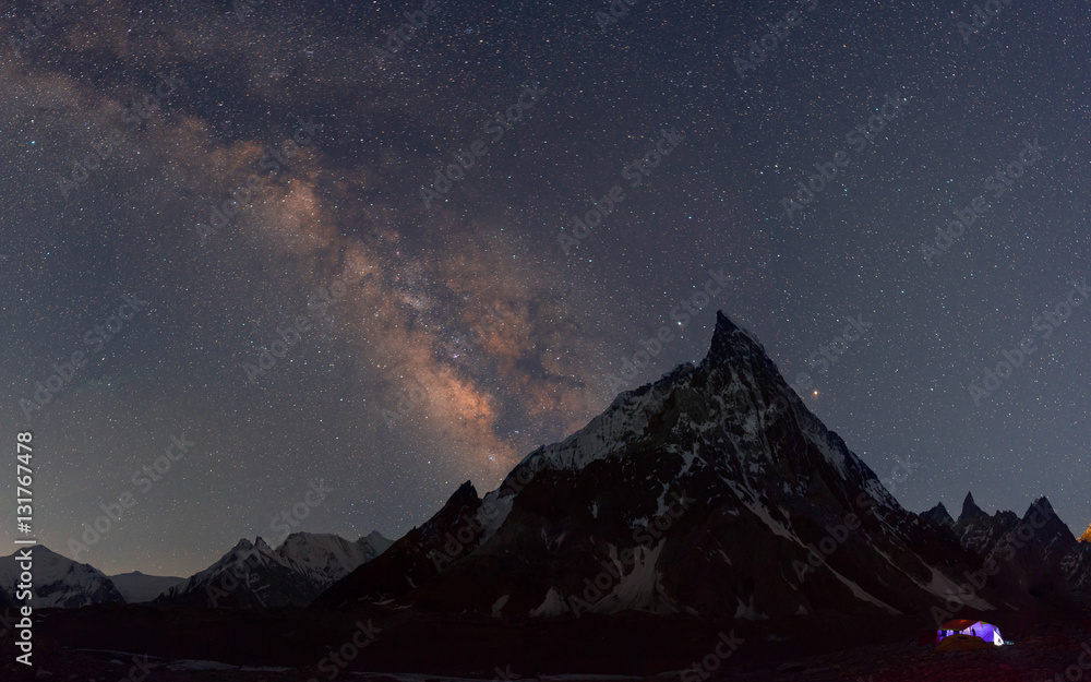 Milky over Mitre peak at Concordia camp, K2 trek, Pakistan