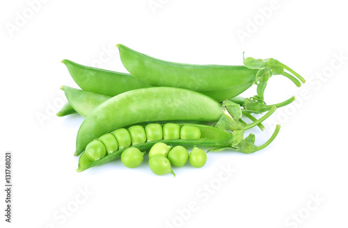 snap peas isolated on white