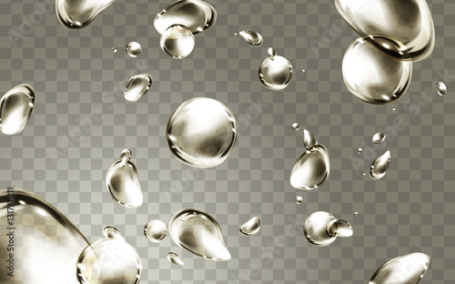 golden water drops