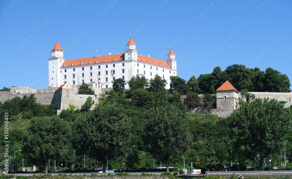 Bratislava Castle over Danube River in Slovakia