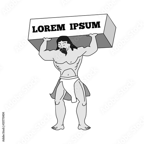 Samson lifting stone block.