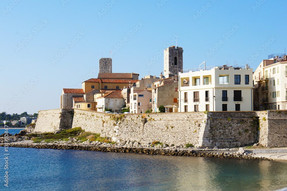 Cityscape of Antibes, France view to old city
