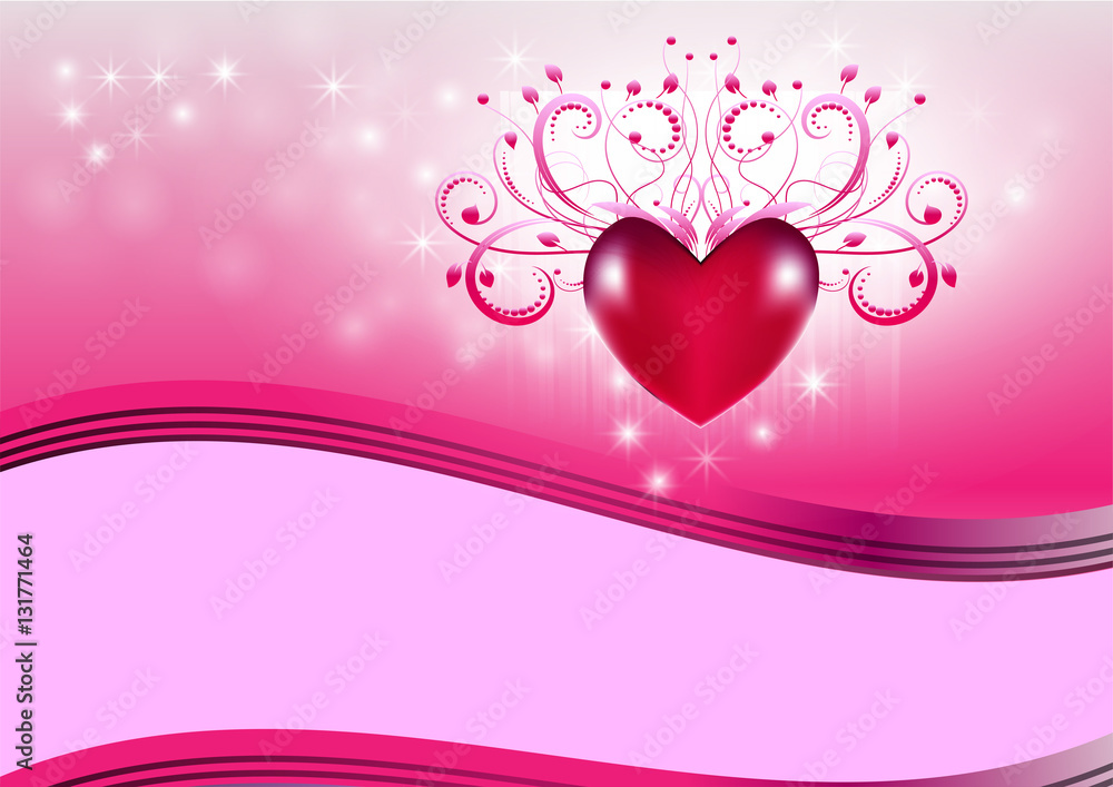 Beautiful pink heart background abstract Vector Illustration for Valentine's Day
