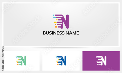 Letter N Digital Data Logo
