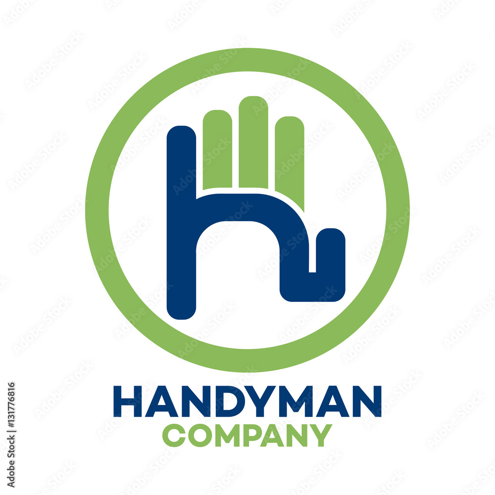 Handyman logo and H company linked letter logo Handyman logo and H company linked letter logo