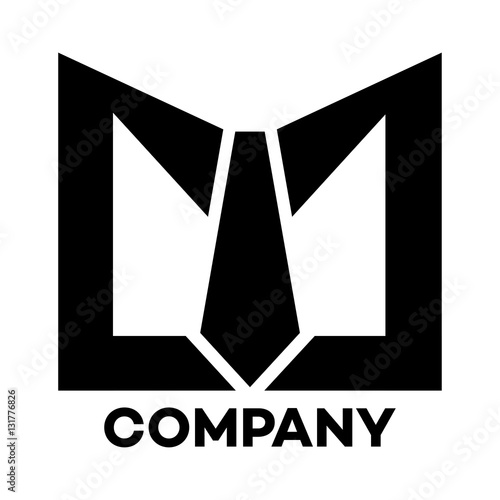 lawyer tie and M company linked letter logo