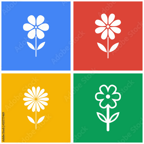Flower icon set.