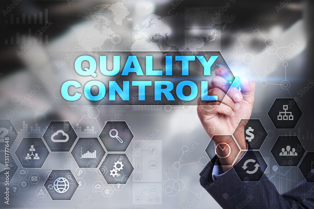 Businessman is drawing on virtual screen. quality control concept. Businessman is drawing on virtual screen. quality control concept.