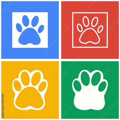 Paw icon set.