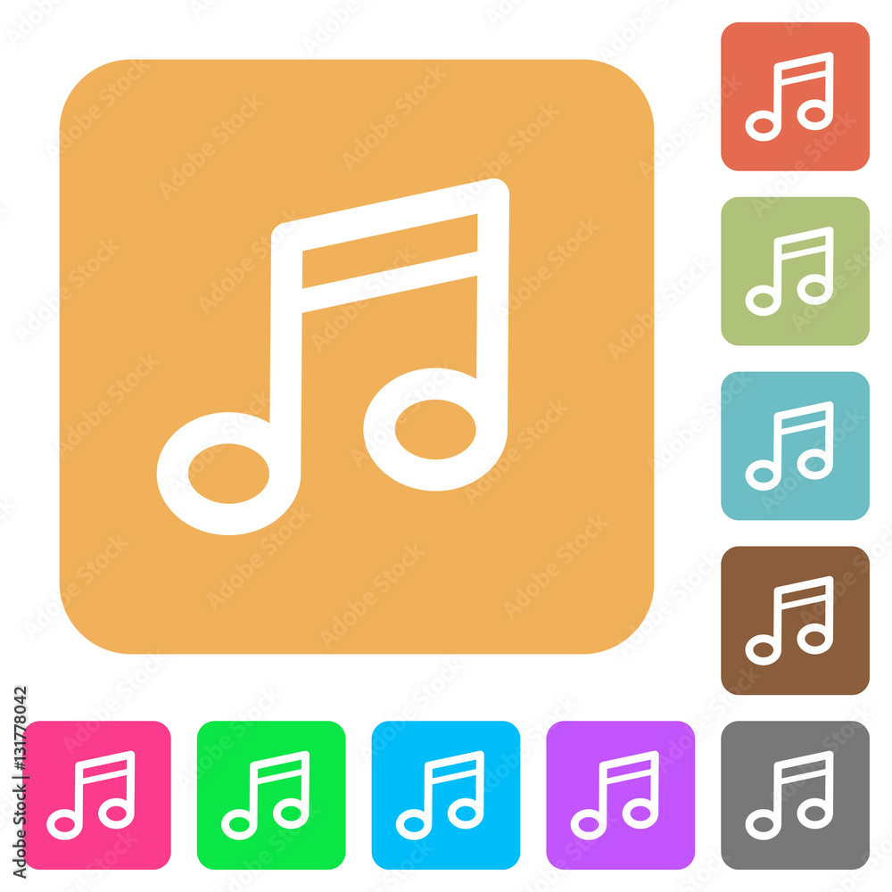 Music note rounded square flat icons Music note rounded square flat icons