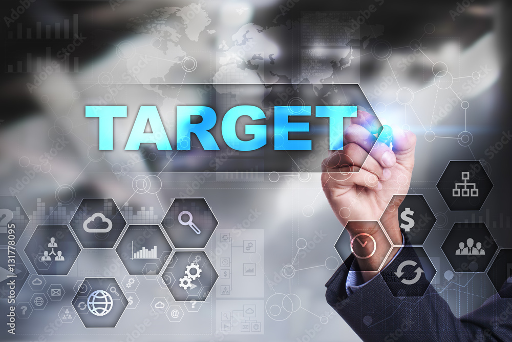 Businessman is drawing on virtual screen. target concept. Businessman is drawing on virtual screen. target concept.
