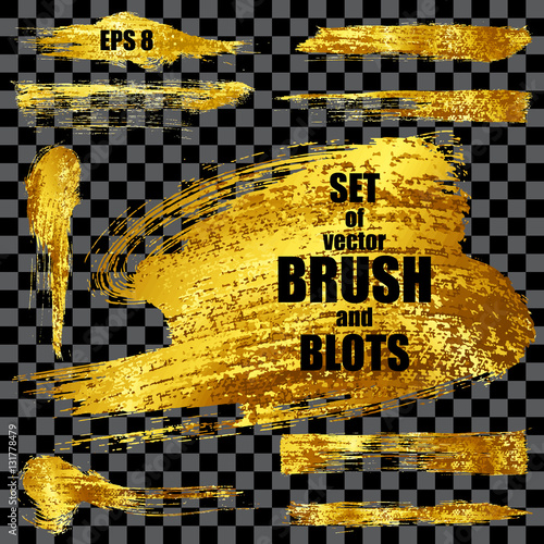 Set of gold vector brushes