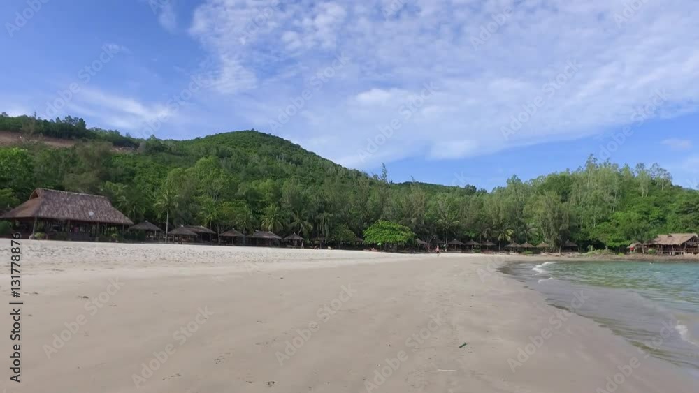 View of the Sandy Beach With Palm Trees and the Sea View of the Sandy Beach With Palm Trees and the Sea