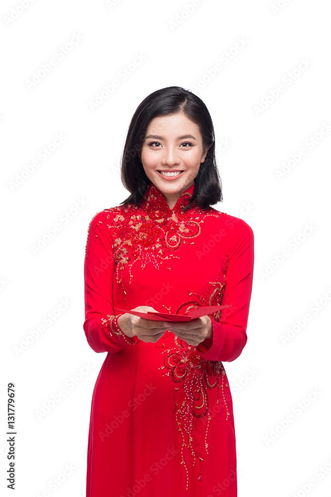 Portrait of a beautiful Asian woman on traditional festival cost Portrait of a beautiful Asian woman on traditional festival cost