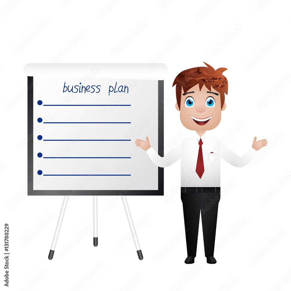 Businessman near the chart board. Indicates. Explains. Conducts Successful lecture guy. For your design.