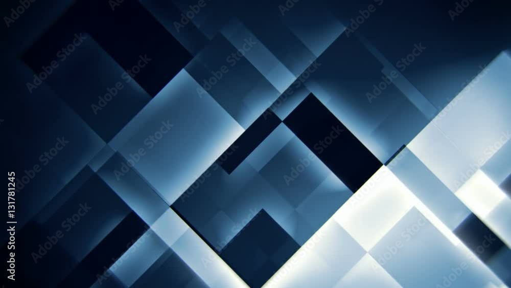Glowing blue squares abstract motion background seamless loop Glowing blue squares abstract motion background seamless loop