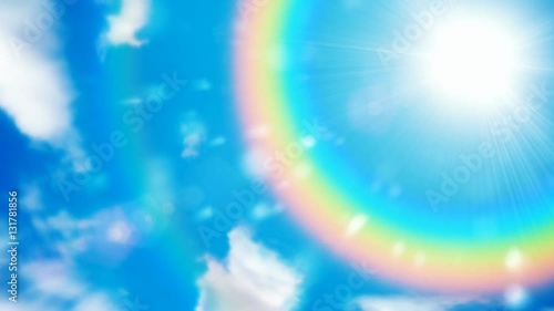 Rainbow sky motion background seamless loop