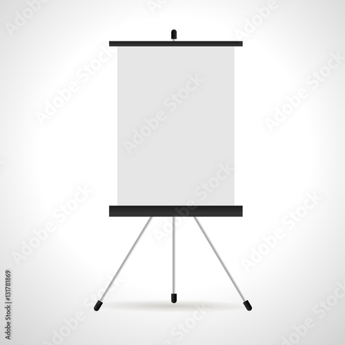 Blank flip chart isolated on white background. Blank paper and presentation. Vector illustration