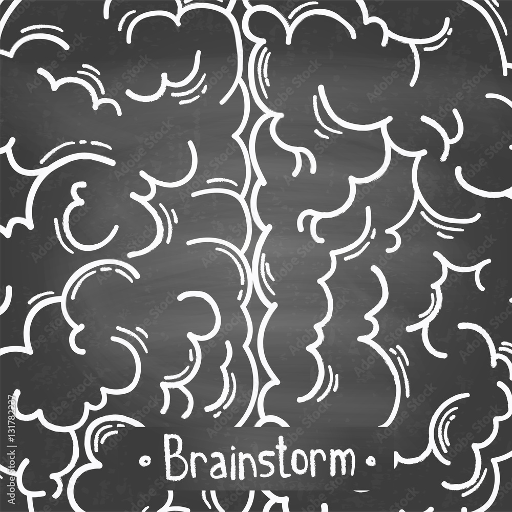 Fototapeta premium Concept of the human brain on the chalkboard