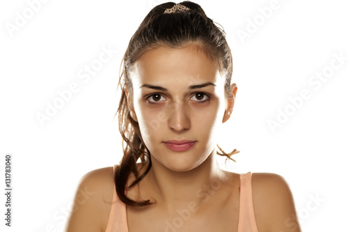 portrait of a beautiful young woman with no makeup