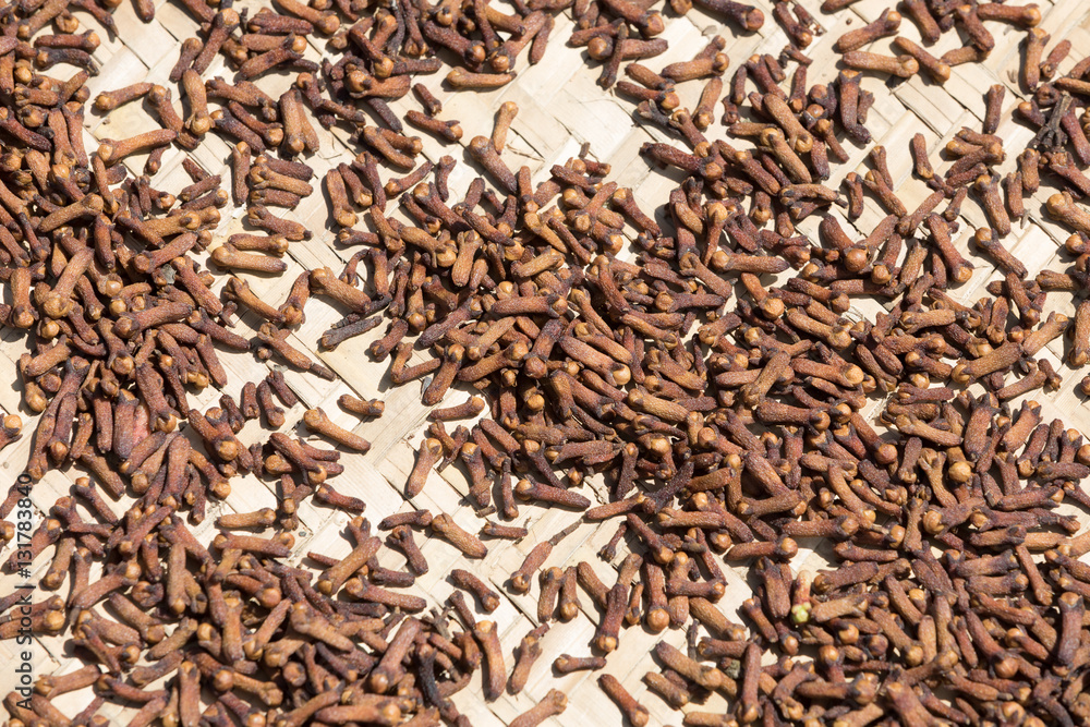 drying flower buds from clove spice