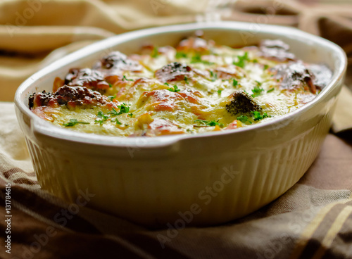 Delicious and healthy casserole with broccoli
