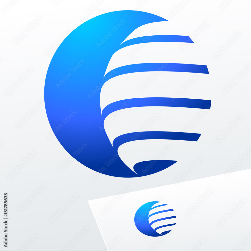 Round vector blue sign. Logo for Business, Technology and Corporation. Stock Vector Adobe Stock