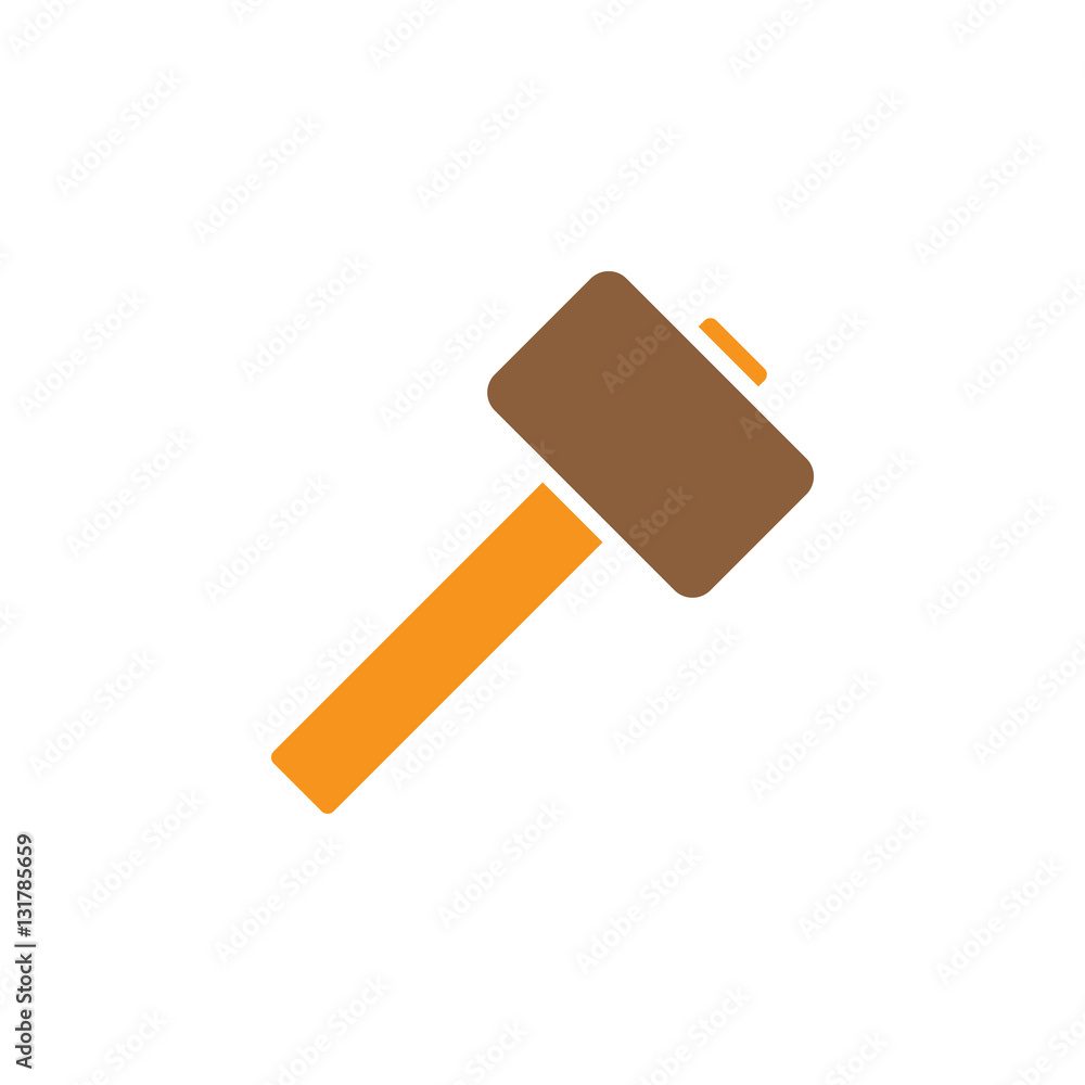 Wooden mallet, hammer icon vector, filled flat sign, solid colorful pictogram isolated on white. Symbol, logo illustration Wooden mallet, hammer icon vector, filled flat sign, solid colorful pictogram isolated on white. Symbol, logo illustration
