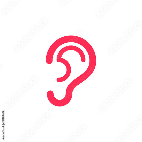 Ear icon vector, filled flat sign, solid colorful pictogram isolated on white. Hearing symbol, logo illustration