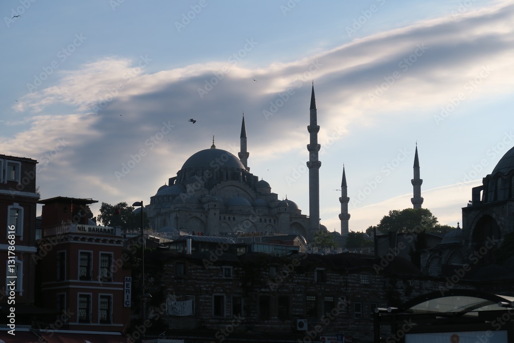 Suleymaniye Mosque as seen from the Golden Horn in Istanbul, Turkey