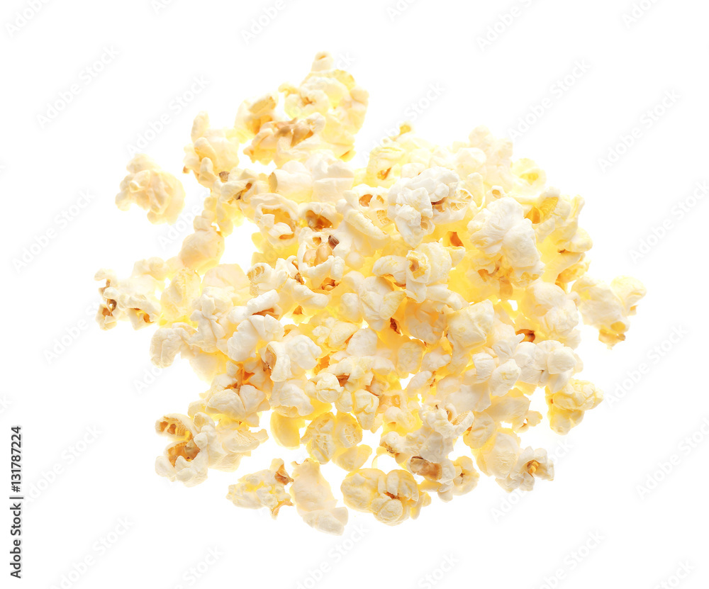 Popcorn on white background