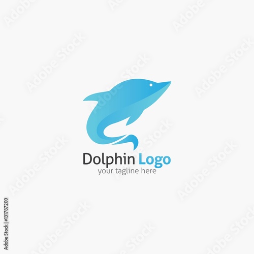 Dolphin logo and emblem design template