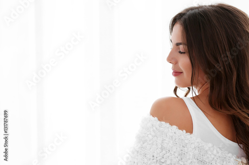 Beautiful woman with soft w...