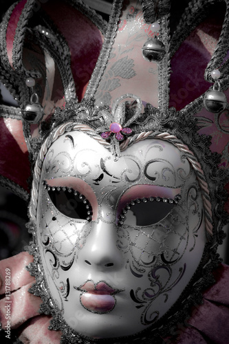 Pink Venice Carnival traditional mask