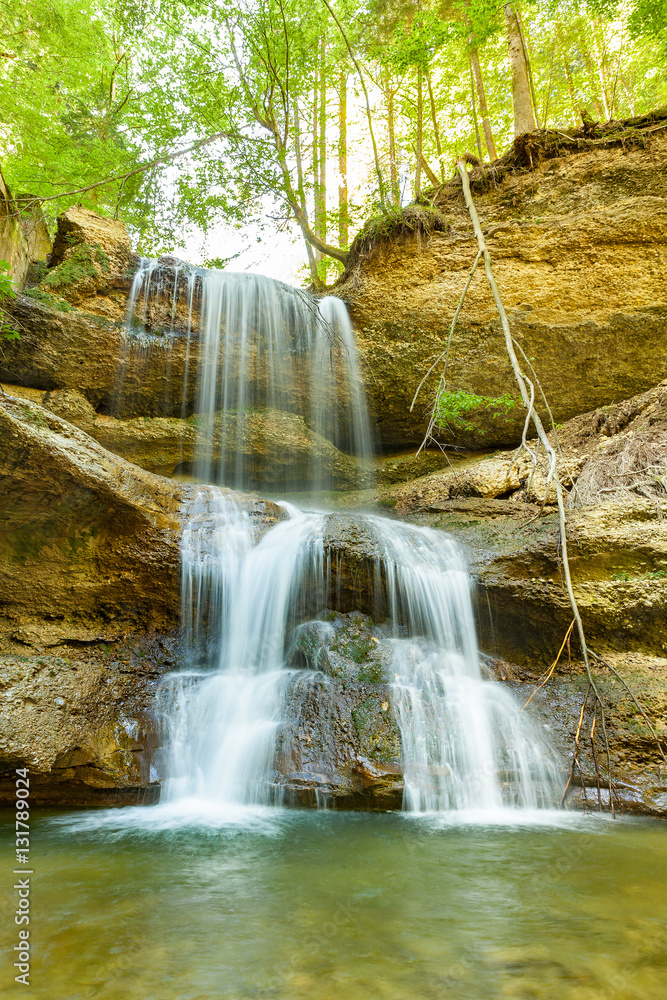 Fototapeta premium spring time in bavaria (waterfall in scheidegg)
